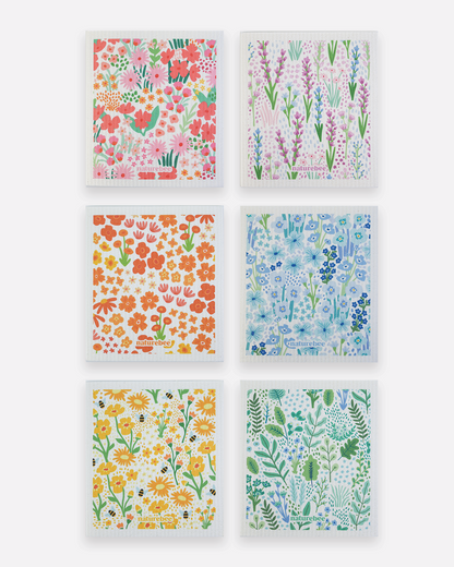 Floral Swedish Sponge Cloth 6 pack | Nature Bee