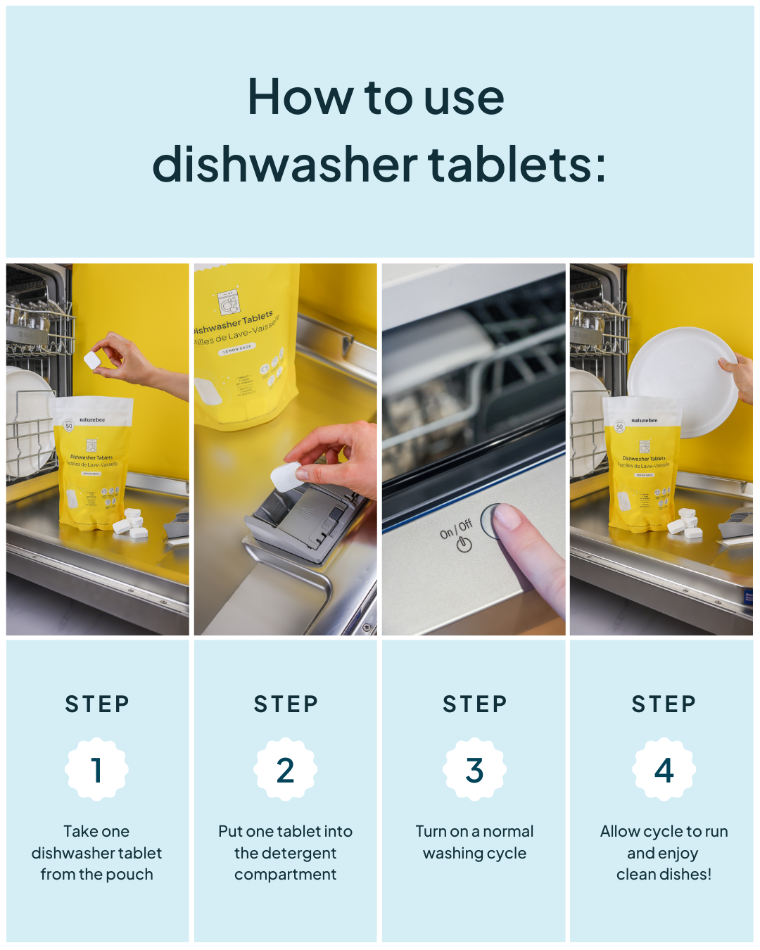 Dishwashing Tablets- BAG of 50  | Nature Bee