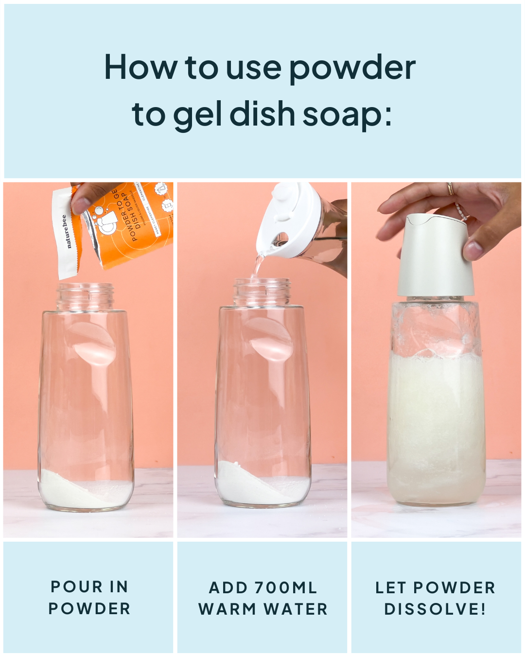 Powder to Gel Kitchen Dish soap  | Nature Bee