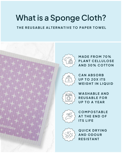 Sponge Cloth Sparkles Purple | Nature Bee